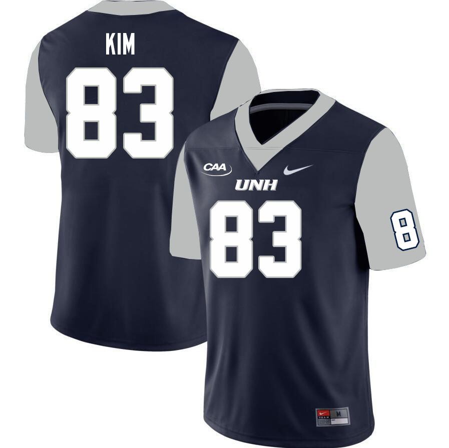 New Hampshire Wildcats #83 Zachary Kim College Football Jerseys Stitched Sale-Navy